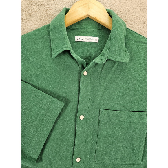 Zara Other - Zara Button-down Shirt Bright Green Colorful Men's Size M